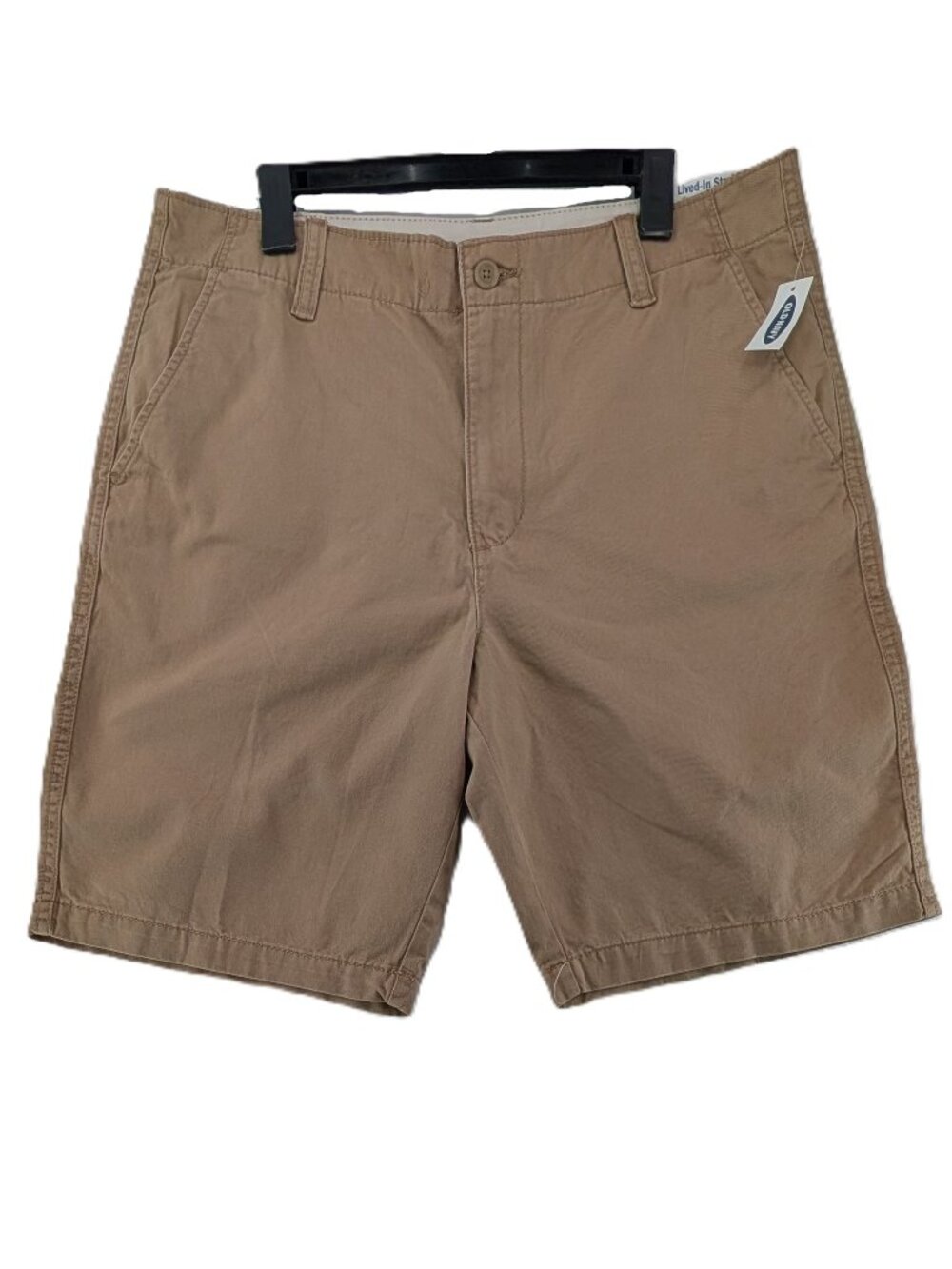 Old Navy Khaki Shorts Mens Sz 36 Lived In Straight Beige Cotton Pockets NEW NWT